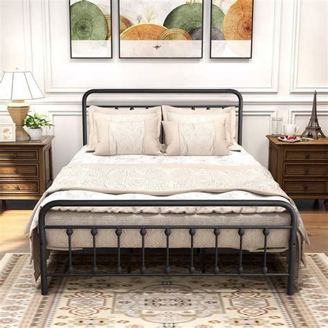 metal queen bed frame with headboard and footboard brackets|high quality metal headboard queen.